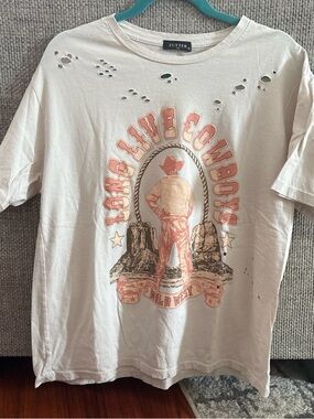 Zutter White 'Long Live Cowboys' Short Sleeve Tee